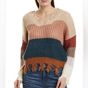 On the Road color block sweater, M/L